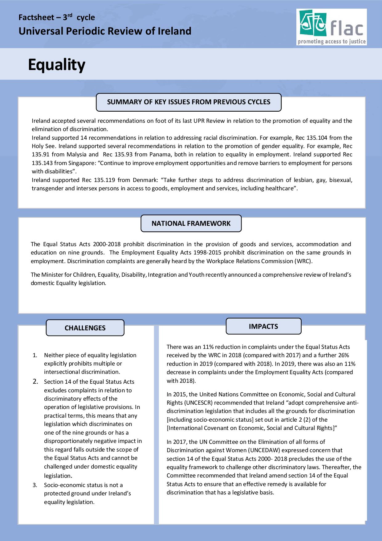 FLAC Equality Fact Sheet