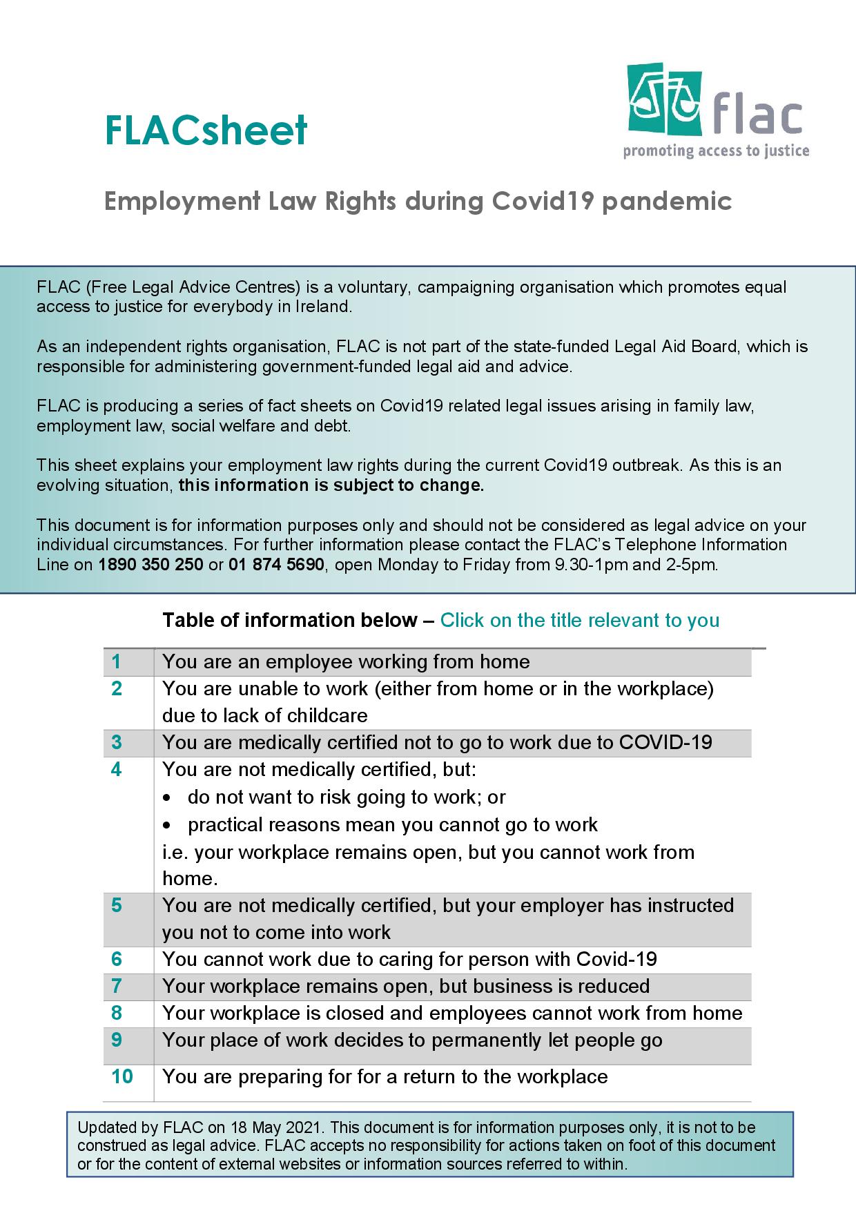 FlacSheet Employment Law Updated
