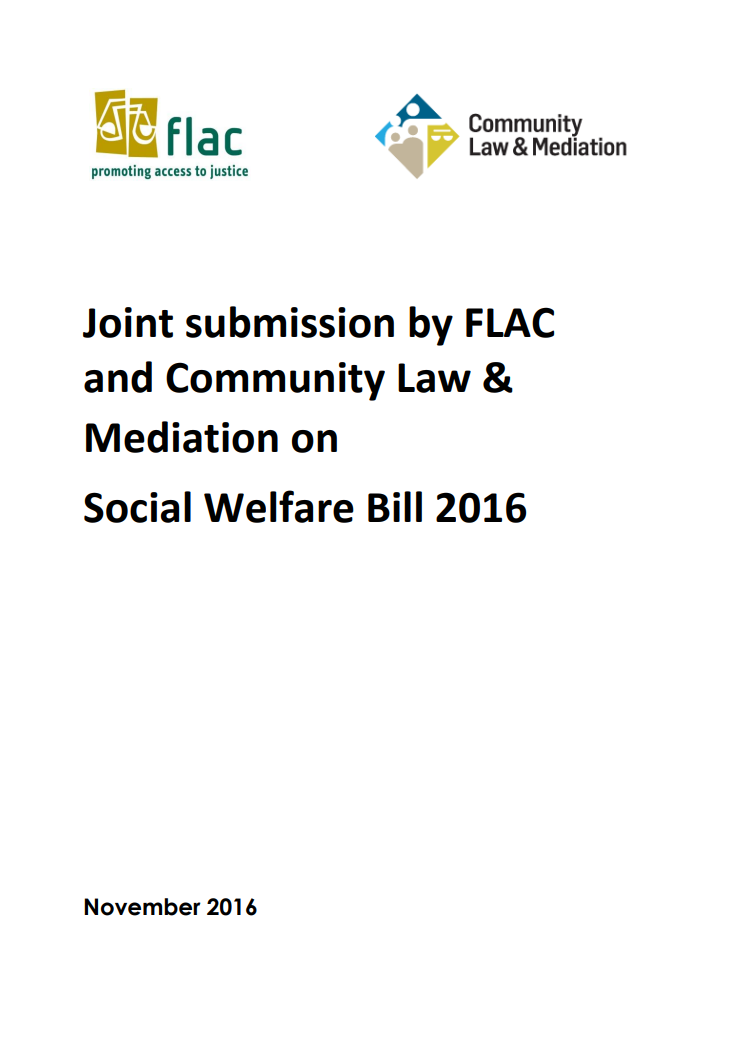 Joint Submission: Social Welfare Bill 2016